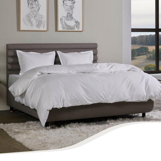 Home by TEMPUR - Housse de couette - 200 x 200 cm - Blanc et satin de coton - Résistant au repassage et au séchage - Brillance soyeuse et qualité hôtelière luxueuse