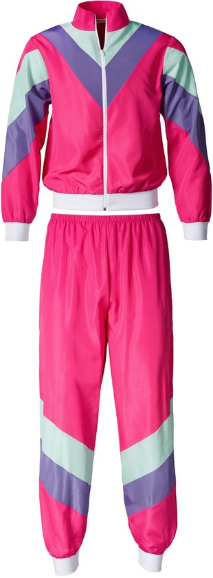 dressforfun - costume femme rétro 80s 90s jogging - rose, M - Costume carnaval - Halloween - Dress up - Party wear - Carnaval wear - Party - Party wear