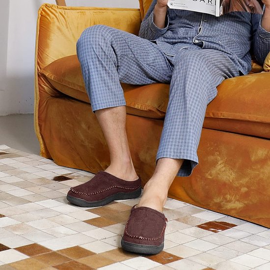 Chaussons Hommes - Chaussons - Mocassins - Tan - Antidérapant - Taille 44/45 - Comfeet
