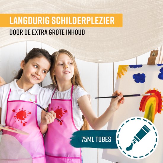 NAPI Peinture Acrylique 12x75 ML - Grandes Bouteilles - Cercle de couleurs inclus - Set Advantage - Peinture Hobby - Peinture Acrylique - 12 Couleurs