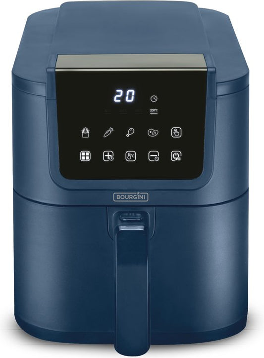 Bourgini Slimfit Airfryer XL Blue - Friteuse à air chaud - 5 litres - 1500W - sans PFAS