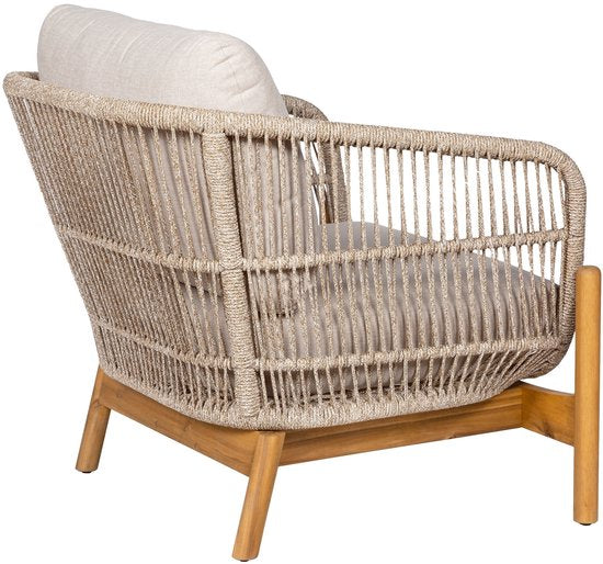 Fauteuil Marron/Beige - Bois d'acacia & Textile - 78,5x86x72 cm - Fauteuil Terracina - House Nordic