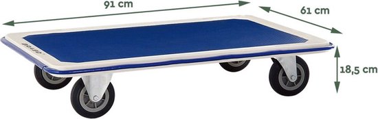 BRASQ Chariot de transport - Capacité 300 KG - Chariot à plate-forme - Rouleau à meubles - Dolly - Chariot de transport - Chariot d'entrepôt - Chariot à plate-forme