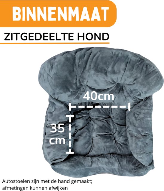 By Cee Cee Luxury Dog Basket Car - Dog Car Seat - Soft and Stylish - Dog Seat - With Safety Strap - Dark Grey Car Seat