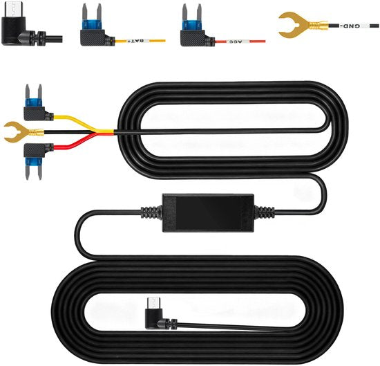 Kit de câblage Dashcam - Surveillance 24 heures - Connexion USB-C - Design compact - Facile à installer - Connexion directe à la batterie - par Faas