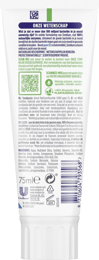 Zendium Classic Dentifrice 75 ml