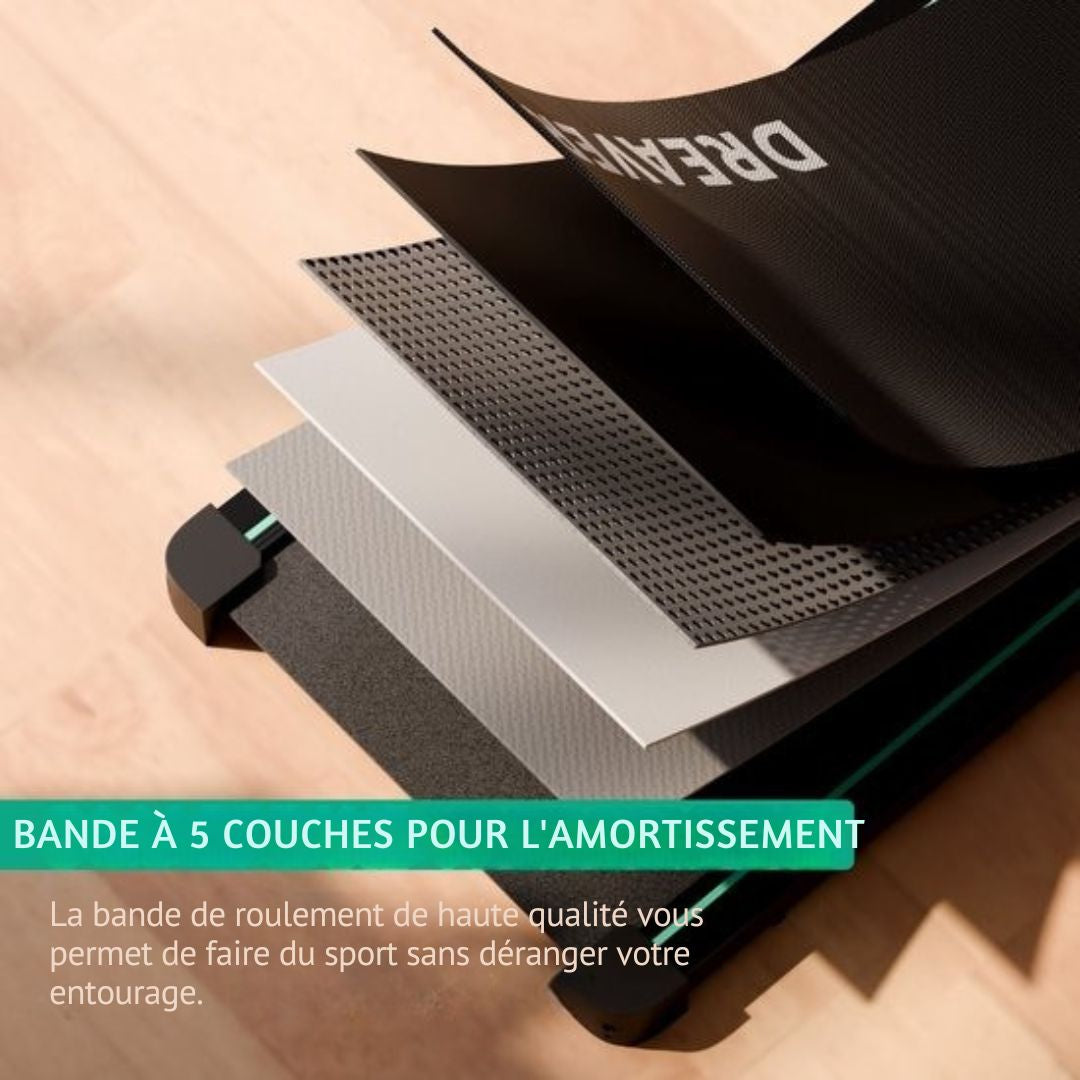 2-en-1 Tapis de course pliable Dreaver - 1-10km/h - Comprend un tapis de protection et un livre électronique - Tapis de marche - Pour la maison - Électrique - Pliable - noir