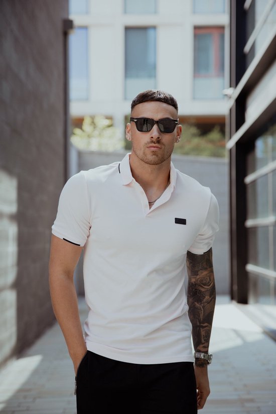 AB Lifestyle - Polo tricolore | Barely Pink - Hommes - Taille : XS