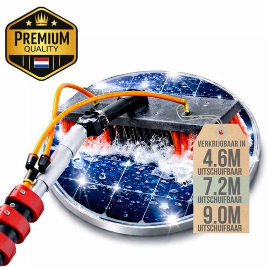 Aqualita® Brosse à laver télescopique 7.2M - Lave-vitre à manche télescopique - Lave-vitre télescopique - Essuie-vitre à manche télescopique - Lave-auto - Nettoyeur de panneaux solaires - Fascias - Auvent - Conservatoire - Set de nettoyage de vitres - Dis