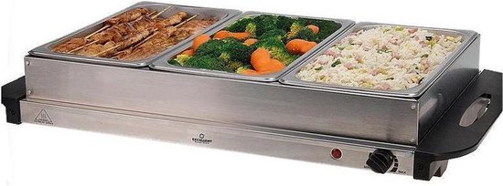 Excellent Electrics - Chauffe-buffet électrique 2 en 1 en acier inoxydable (300W)