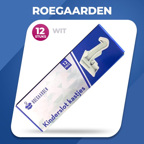 Roegaarden Child Lock Armoires - Protection des armoires pour enfants - Blanc - 12 pièces