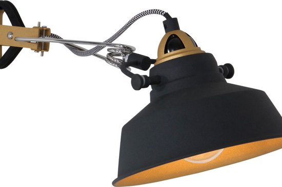 Applique Nove 1320ZW - Noir, orientable et inclinable, plastique/métal - Mexlite