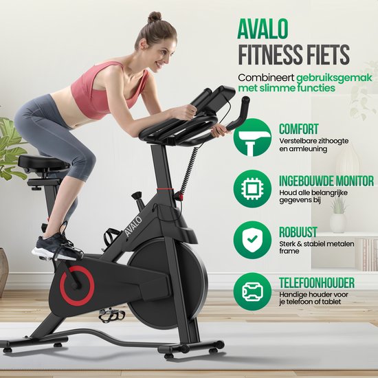 Avalo Indoor Cycle - Vélo d'exercice - Vélo de spinning - Système de résistance magnétique - Ordinateur d'entraînement et écran LCD