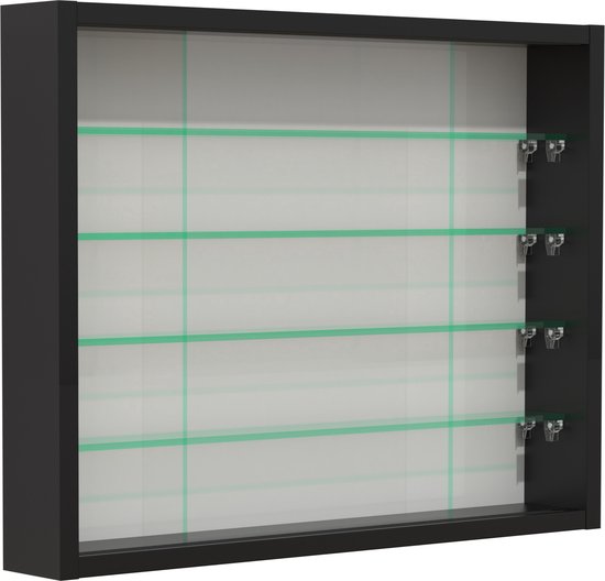 Vitrine debout vitrine murale suspendue - étagères en verre 50 cm de large x 4,5 de profondeur - portes coulissantes