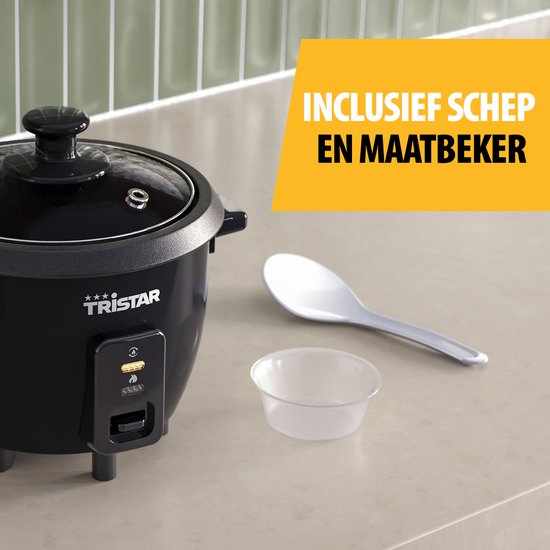 Cuiseur de riz Tristar 0.6L - RK-6141 - 3 personnes - Compact, économique, facile à nettoyer - Fonction maintien au chaud