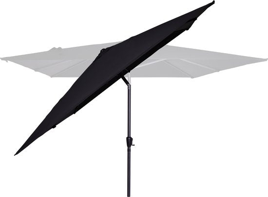 VONROC Premium Parasol à manche Rosolina 280x280cm - Housse de protection incluse - Parasol carré - Inclinable - Toile résistante aux UV - Noir
