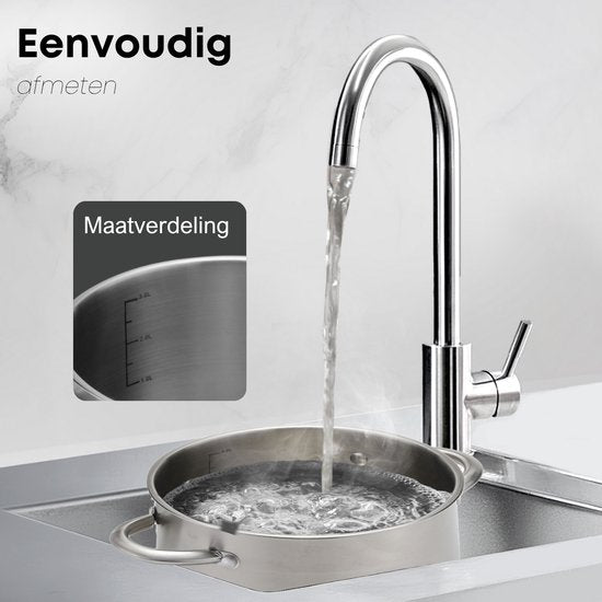 Savoré Kitchen 8-piece stainless steel pan set - Cooking Pans with Glass Lid - Induction Pans - Drain rim, Graduation and Versing Spout