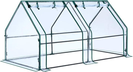 Ceruzo Greenhouse 180 cm - Serre à feuilles - 2 portes - Serre - Jardin - 180 x 90 x 90cm