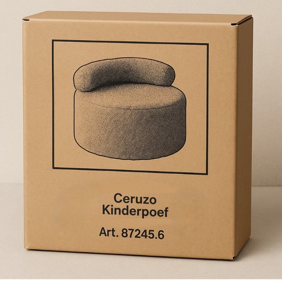 Ceruzo Pouf enfant - Chaise de rangement rose - Boucle Teddy - Dossier souple - Ø 35 -H28 cm