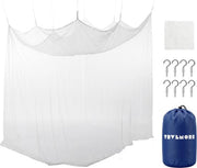 TRVLMORE Moustiquaire 1 ou 2 personnes - Moustiquaire XXL - Moustiquaire avec housse de rangement et kit de suspension - avec cordon de suspension - Moustiquaire de voyage - Blanc