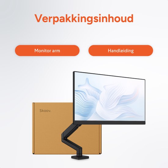 Bras pour écran avec vérin à gaz - Support pour 1 écran - 13 à 32 pouces - Supports - Très stable - Noir - Skoov