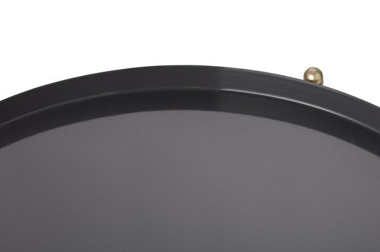 LIFA LIVING Table d'appoint Moderne - Table Basse Grise & Dorée - Ronde - Métal - Pour Salon, Chambre ou Bureau - 37,5 x 47,5 cm