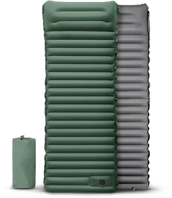 Ever Trex Sleeping Mat Comfort - 193x70x10cm - Pompe intégrée - 1 personne - Matelas de camping - autogonflant - Vert