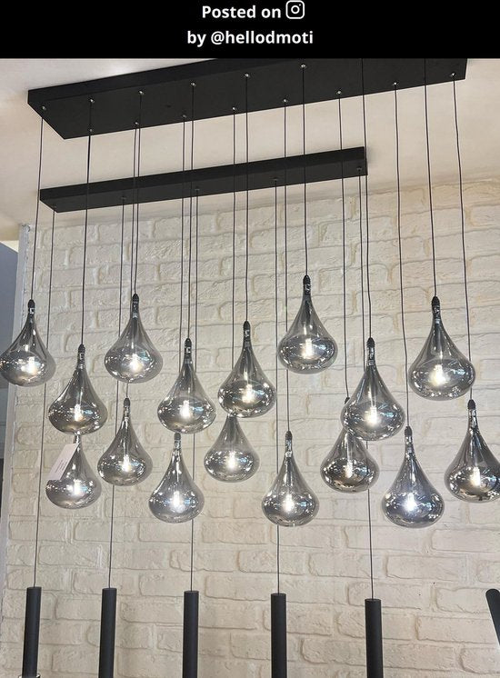 Lucide TEARS - Lampe suspendue - LED Dimmable - G4 - 16x1,5W 3000K - Noir