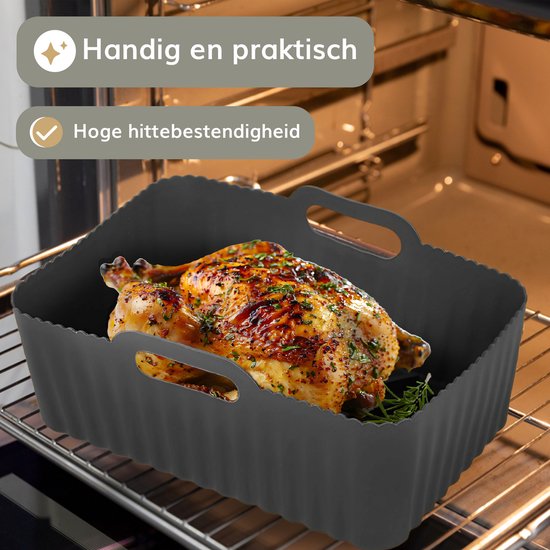 Plateaux en silicone pour friteuse - 2 pièces - Friteuse à air chaud - Accessoires - Papier sulfurisé - Convient à XXL Philips, Ninja, Inventum - Panier - Matériau sûr - Luft