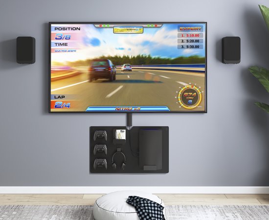Etagère murale pour ranger les manettes de console de jeu et les casques d'écoute