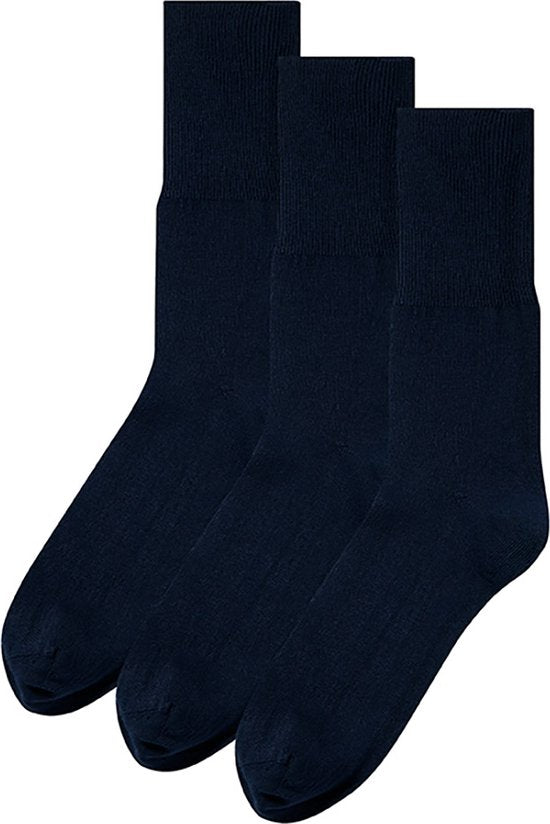 Chaussettes pour diabétiques - Chaussettes sans couture et sans compression - 3 paires - Bleu marine - Taille 39-42 - Chaussettes Modal Antipress - Chaussettes médicales - Chaussettes sans élastiques