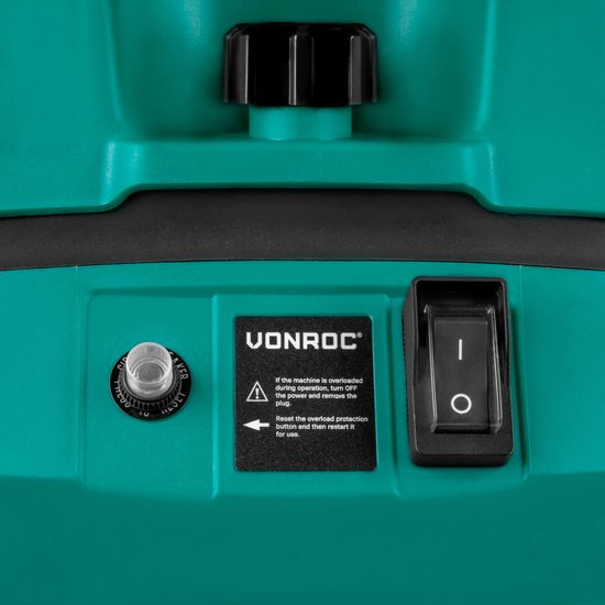 VONROC Déchiqueteuse/Broyeuse 2500W - Pour les branches jusqu'à Ø45mm - Sac de ramassage 45L et bâton de poussée inclus