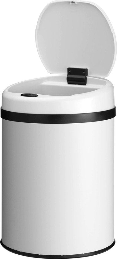 Poubelle automatique / Poubelle à déchets / Poubelle à détecteur - 30 litres - Blanc - Rond