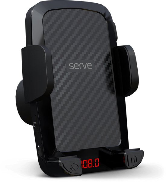 Serve 2in1 Bluetooth FM Transmitter & Phone Holder Car - Car Kit for Music - Phone Holders Car Accessories - Ventilation Holder