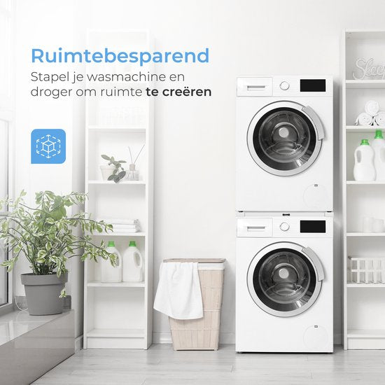 Skoov Spacer for Washer & Dryer - Stacking kit - With extendable shelf - Universal - Dryer - Furniture - incl. vibration amortisseurs and tension strap