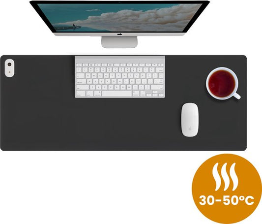 TTD® Tapis de souris chauffant & Tapis de bureau chauffant - Tapis chauffant pour les mains froides - Chauffage de bureau - 30℃ à 50℃ - Organisateur de bureau - Tapis de bureau - Accessoires de bureau - Tapis de souris XXL