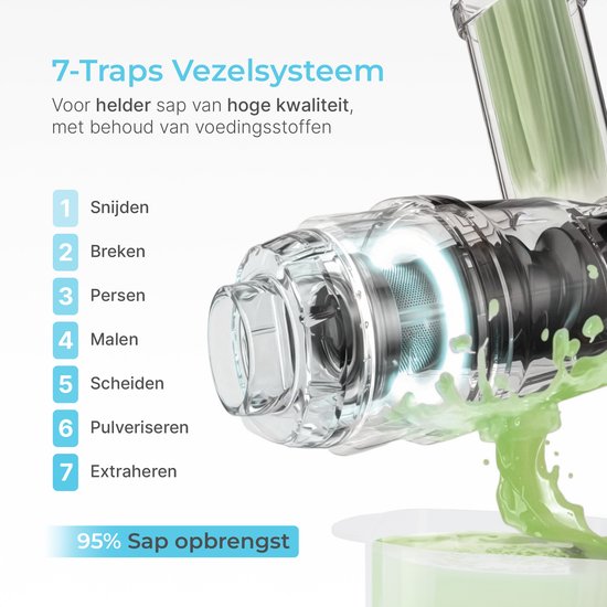 Goodforce Powerful Slowjuicer - Presse-agrumes - Presse légumes et fruits - Avec réservoir à pulpe et à jus - Extracteur de jus - Valeur nutritionnelle maximale