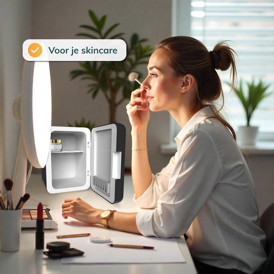 Mini réfrigérateur 5L - Réfrigérateur soins et maquillage - Alimentation et boissons - Organisateur - 12V & 230V - Froid et chaud - Compact - Noir