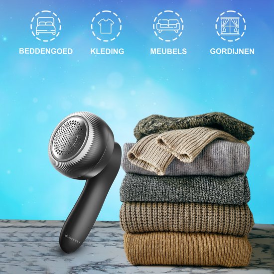 Heevey Electric Lint Remover - Detangler - Tondeuse à peluches - Sans fil et rechargeable - Detangler - 2 lames supplémentaires