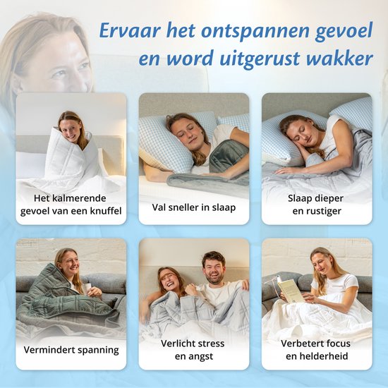 Couverture lestée Ella 9 kg - Couverture en velours et sherpa OEKO-TEX - Couverture lestée 135 x 200cm - Couverture lestée - Gris