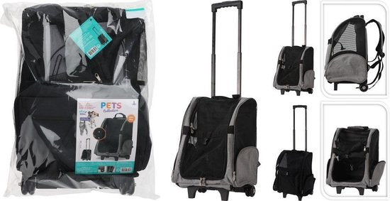 Dogs Collection - Trolley et sac à dos pour animaux - 2 en 1 - Noir - Pliable
