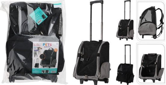 Dogs Collection - Trolley et sac à dos pour animaux - 2 en 1 - Noir - Pliable