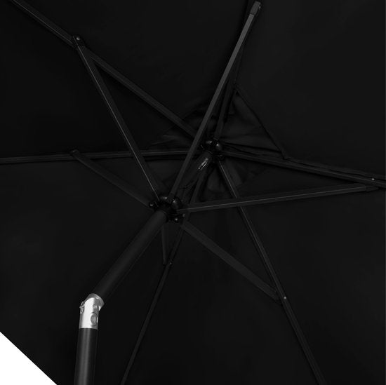VONROC Premium Parasol Rapallo 200x300cm - Parasol durable - Inclinable - Toile résistante aux UV - Anthracite/Noir - Housse de protection incluse