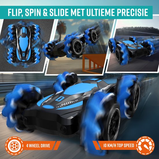 NAPI Controlled Car - RC Stunt Car with 2 Batteries - Toy Car for Boys - Outdoor Toys - Racing Cars - Outdoor Toy Car - Radiographic - Slidestorm