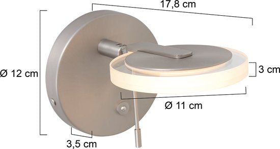 Steinhauer Turound Wall Light 10w 2700K 1 lumière verre clair