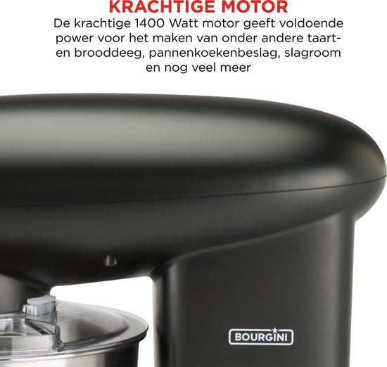 Bourgini Kitchen Chef Plus robot de cuisine - mixeur de cuisine - 5.5L - Noir