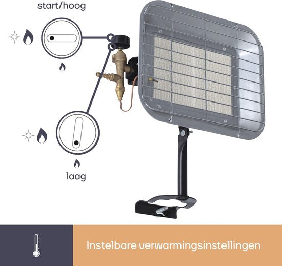 Chauffage de terrasse au gaz Perel, butane ou propane, 4500 W