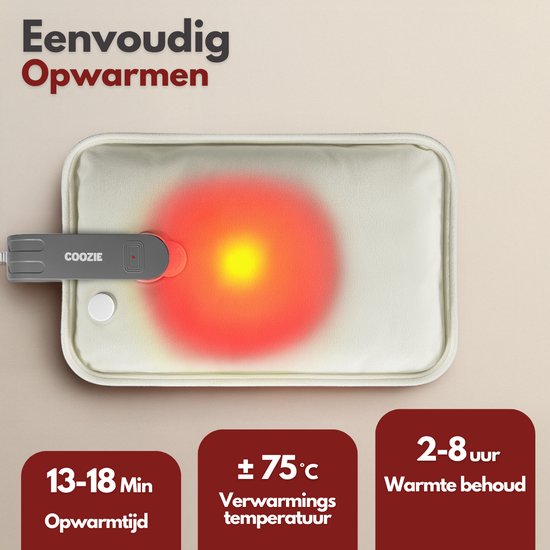 Coozie Electric Jug XL - 1.65L - avec manchon en peluche ThermoSoft - Pichet d'eau chaude douce et réchauffante - Pichet d'eau chaude - Beige