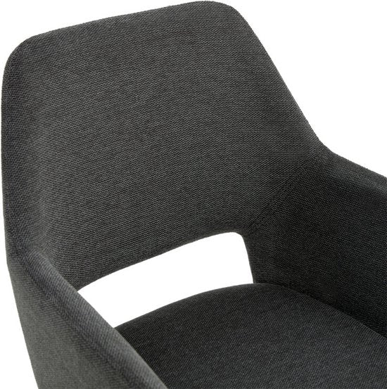 Multifurn - Chaise de salle à manger 'Tess' (velours, anthracite, lot de 2)