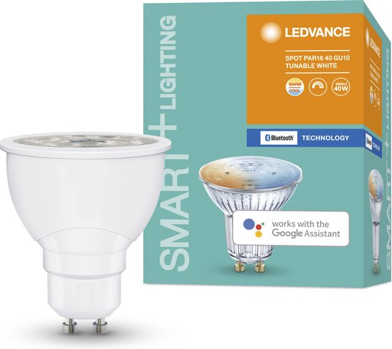 LEDVANCE Lampe à réflecteur LED - Socle : GU1- - blanc réglable - 27--...65-- K - 5 W - dépoli - SMART+ Spot GU1- blanc réglable